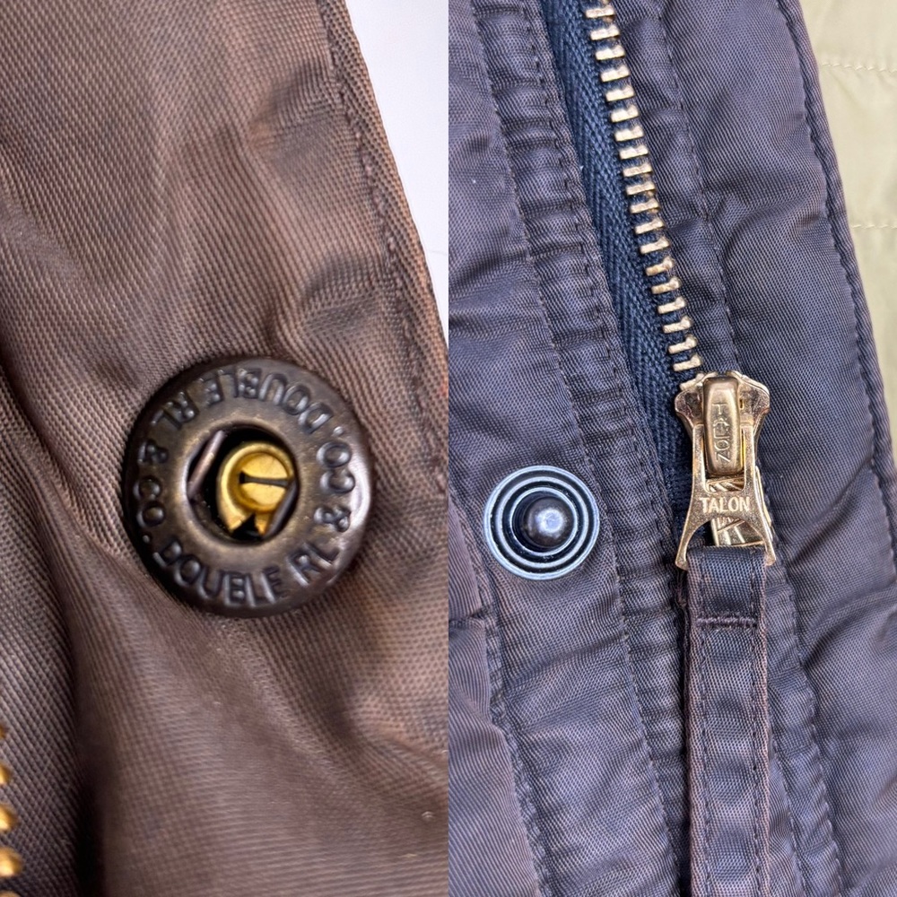 RRL by Ralph Lauren Coated Twill Parka Vintage Black Fleece Hood Size L New - Picture 14 of 16